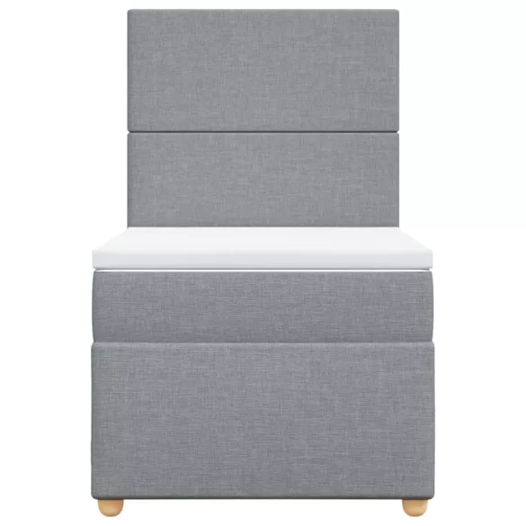 világosszürke szövet rugós ágy matraccal 80 x 200 cm