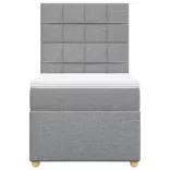 világosszürke szövet rugós ágy matraccal 80 x 200 cm