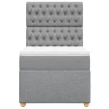 világosszürke szövet rugós ágy matraccal 80 x 200 cm