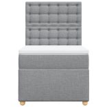 világosszürke szövet rugós ágy matraccal 90x190 cm