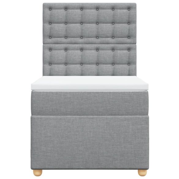 világosszürke szövet rugós ágy matraccal 90 x 200 cm