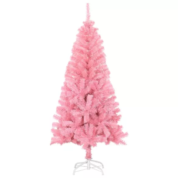 rózsaszín PVC műkarácsonyfa állvánnyal 120 cm