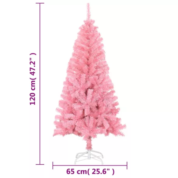 rózsaszín PVC műkarácsonyfa állvánnyal 120 cm