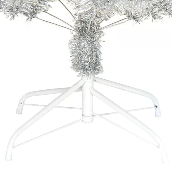 ezüstszínű PET műkarácsonyfa állvánnyal 240 cm