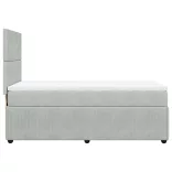 világosszürke bársony rugós ágy matraccal 80 x 200 cm