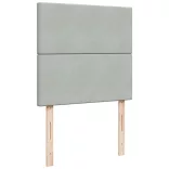 világosszürke bársony rugós ágy matraccal 80 x 200 cm