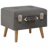 szürke bársony tárolóülőke 40 cm