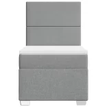 világosszürke szövet rugós ágy matraccal 80 x 200 cm