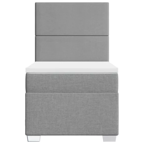 világosszürke szövet rugós ágy matraccal 80 x 200 cm