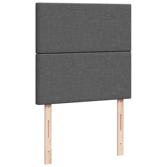 sötétszürke szövet rugós ágy matraccal 80 x 200 cm