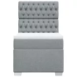 világosszürke szövet rugós ágy matraccal 80 x 200 cm