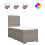 tópszínű szövet rugós ágy matraccal 80 x 200 cm