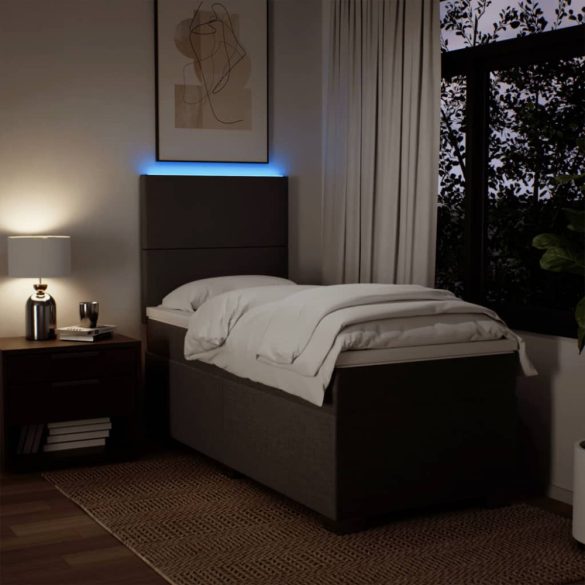 világosszürke szövet rugós ágy matraccal 90x190 cm