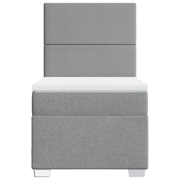 világosszürke szövet rugós ágy matraccal 90x190 cm