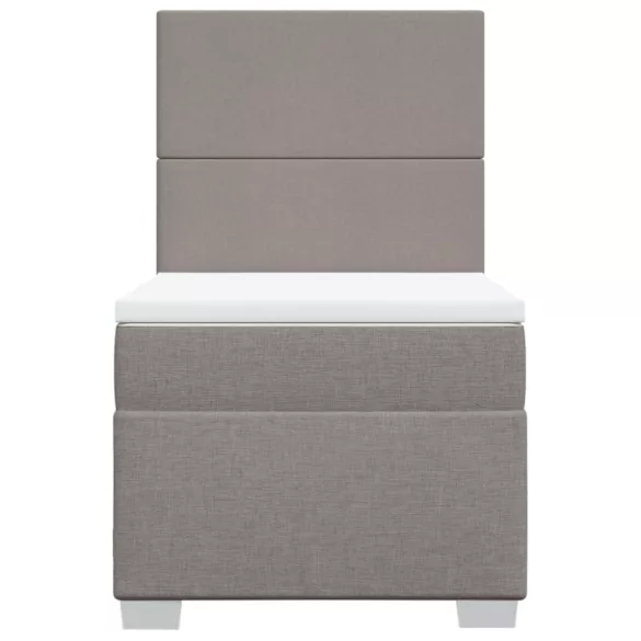 tópszínű szövet rugós ágy matraccal 90 x 190 cm