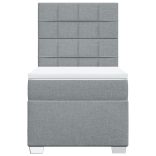 világosszürke szövet rugós ágy matraccal 90x190 cm