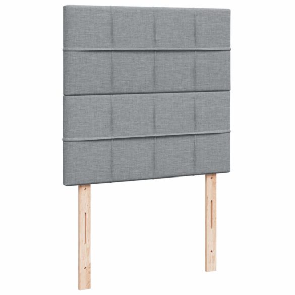 világosszürke szövet rugós ágy matraccal 90x190 cm