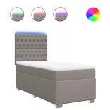 tópszínű szövet rugós ágy matraccal 90 x 190 cm