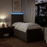 világosszürke szövet rugós ágy matraccal 90 x 200 cm