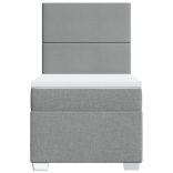 világosszürke szövet rugós ágy matraccal 90 x 200 cm