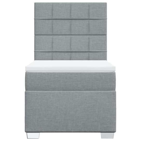 világosszürke szövet rugós ágy matraccal 90 x 200 cm