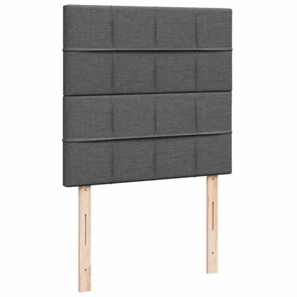 sötétszürke szövet rugós ágy matraccal 90 x 200 cm
