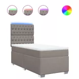 tópszínű szövet rugós ágy matraccal 90 x 200 cm