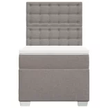 tópszínű szövet rugós ágy matraccal 90 x 200 cm