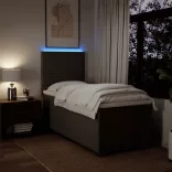 világosszürke szövet rugós ágy matraccal 100 x 200 cm