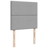 világosszürke szövet rugós ágy matraccal 100 x 200 cm