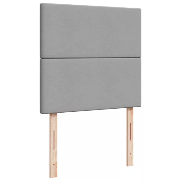 világosszürke szövet rugós ágy matraccal 100 x 200 cm