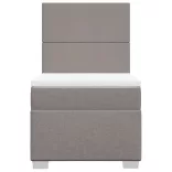 tópszínű szövet rugós ágy matraccal 100 x 200 cm