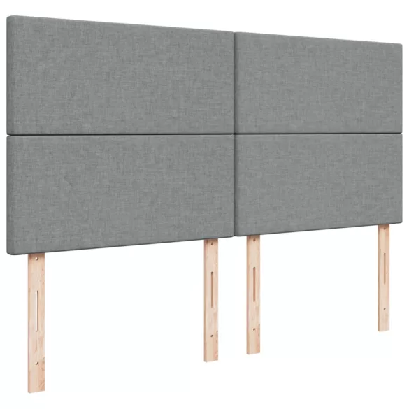 világosszürke szövet rugós ágy matraccal 200 x 200 cm