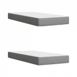 világosszürke szövet rugós ágy matraccal 200 x 200 cm