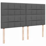 sötétszürke szövet rugós ágy matraccal 200 x 200 cm