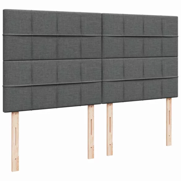 sötétszürke szövet rugós ágy matraccal 200 x 200 cm