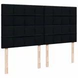 fekete szövet rugós ágy matraccal 200 x 200 cm
