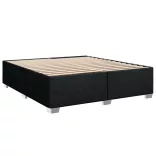 fekete szövet rugós ágy matraccal 200 x 200 cm