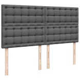 sötétszürke szövet rugós ágy matraccal 200 x 200 cm