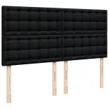 fekete szövet rugós ágy matraccal 200 x 200 cm