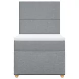 világosszürke szövet rugós ágy matraccal 80 x 200 cm