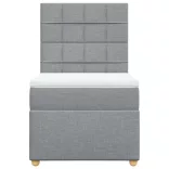 világosszürke szövet rugós ágy matraccal 80 x 200 cm