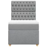 világosszürke szövet rugós ágy matraccal 80 x 200 cm