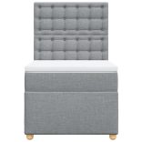 világosszürke szövet rugós ágy matraccal 90x190 cm