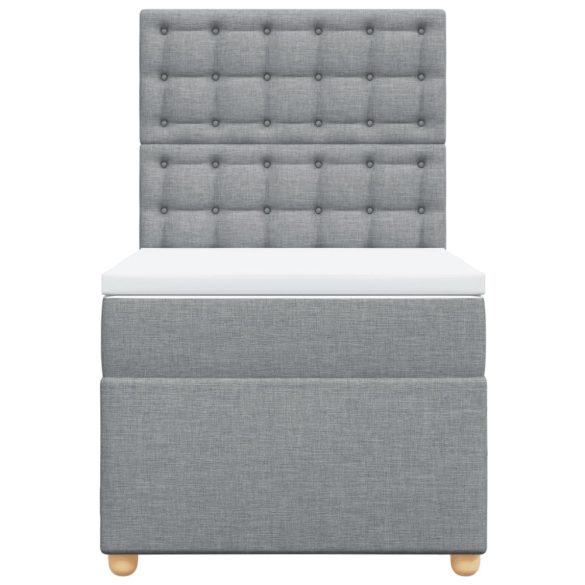 világosszürke szövet rugós ágy matraccal 90x190 cm