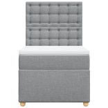 világosszürke szövet rugós ágy matraccal 90 x 200 cm