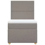 tópszínű szövet rugós ágy matraccal 100 x 200 cm