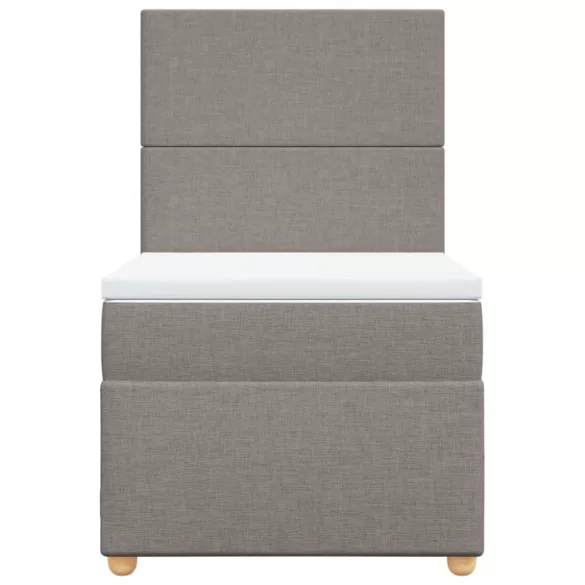 tópszínű szövet rugós ágy matraccal 100 x 200 cm