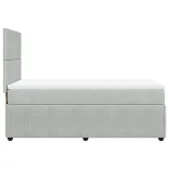 világosszürke bársony rugós ágy matraccal 80 x 200 cm