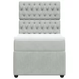 világosszürke bársony rugós ágy matraccal 80 x 200 cm